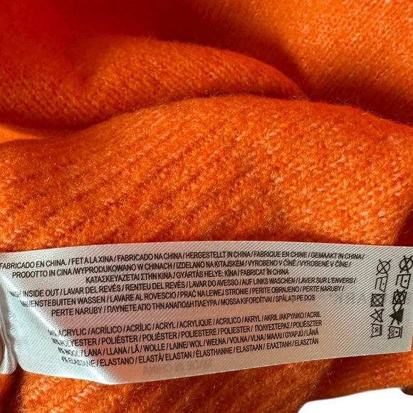 Primark Women’s Sweater Small Orange Wool Blend Crew Neck Pullover - Picture 9 of 9